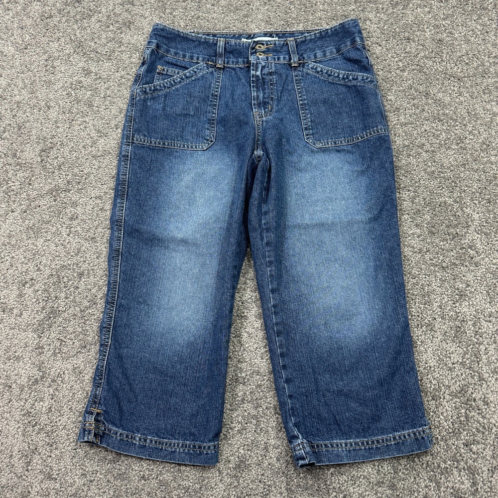 Hydraulic Jeans Womens 9/10 Blue Capri Medium Wash Denim Pocket Logo Casual City
